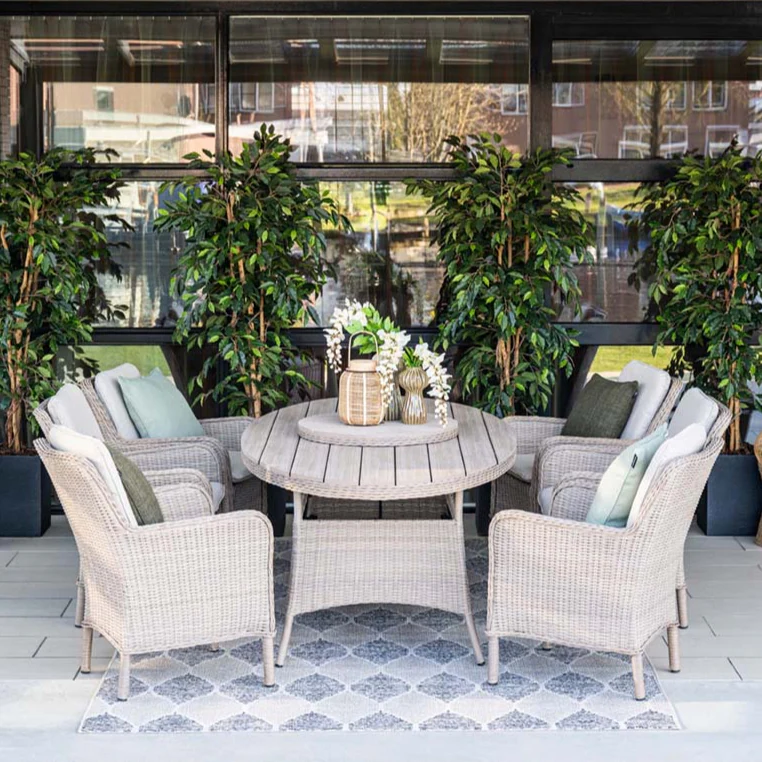 Outdoor Jersey 6 Seat Oval Dining Set | Garden Impressions