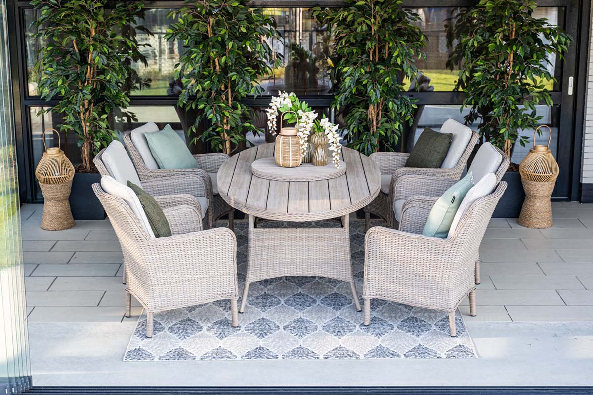 Outdoor Jersey 6 Seat Oval Dining Set | Garden Impressions - Image 5