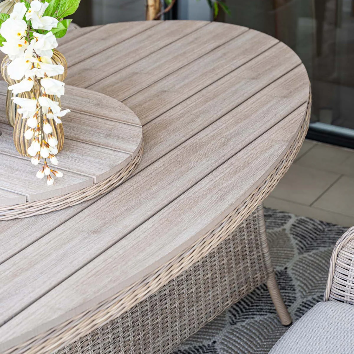 Outdoor Jersey 6 Seat Oval Dining Set | Garden Impressions - Image 6