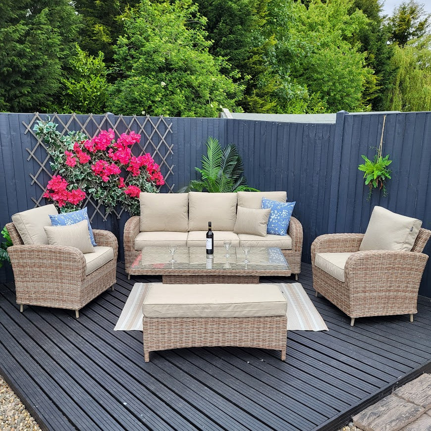 Outdoor 3 Seat Lounge Set with Adjustable Table & Bench - Haven Cotswold By Harbo - Image 6