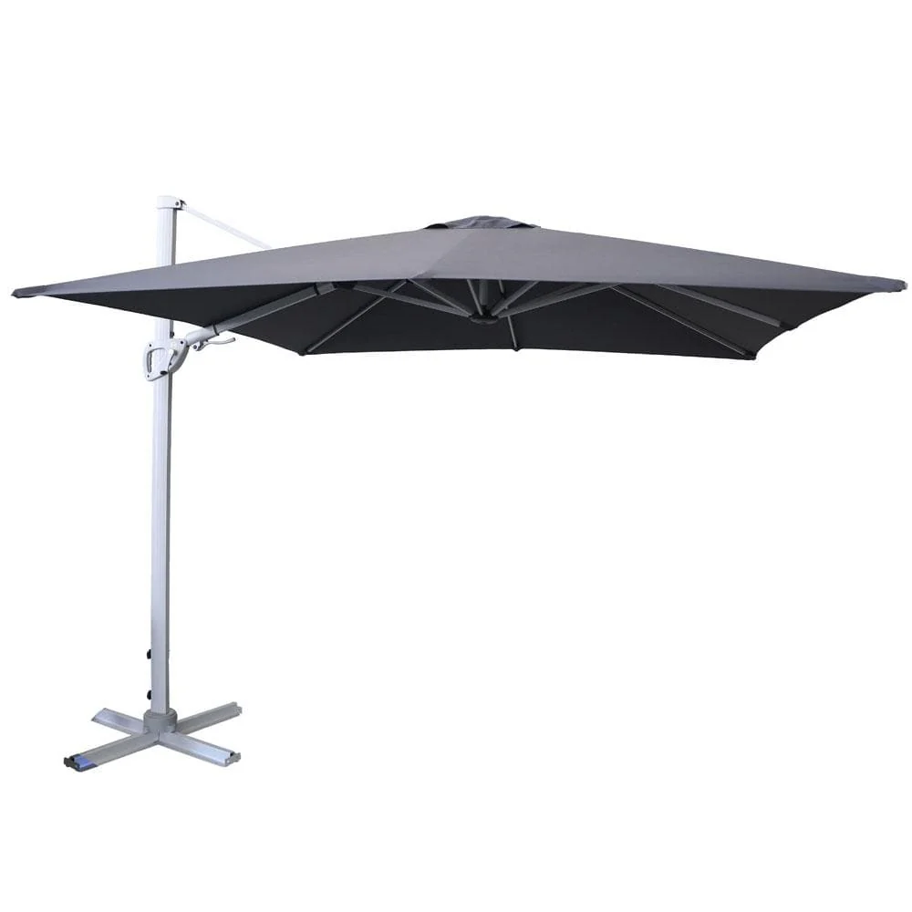 Pacific Cantilever Parasol 2.7m Square in Dark Grey Including Base - By Hartman - Image 4