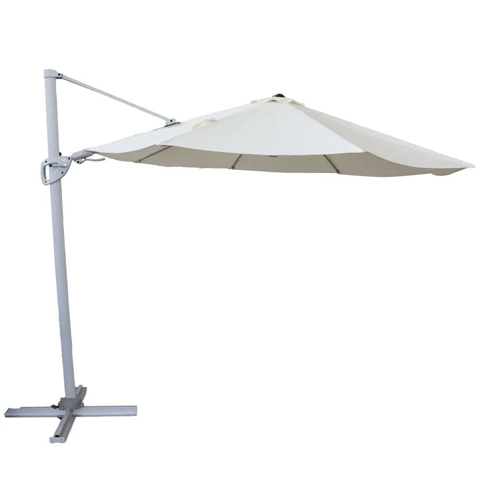 Pacific Cantilever Parasol 2.7m Square in Natural Including Base - By Hartman - Image 3