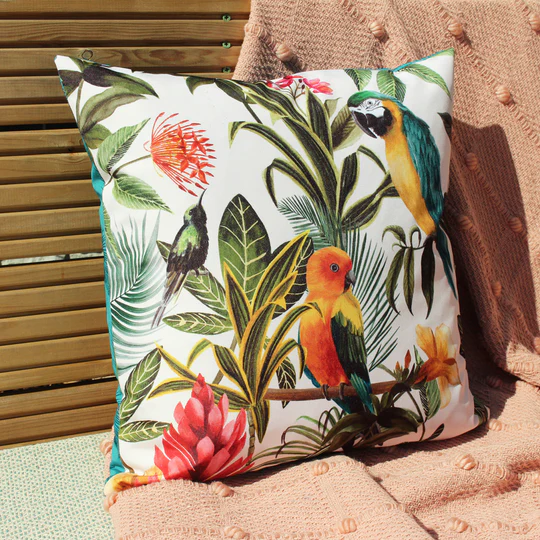 Parrots Outdoor Scatter Cushion - Multi/Teal - Image 5