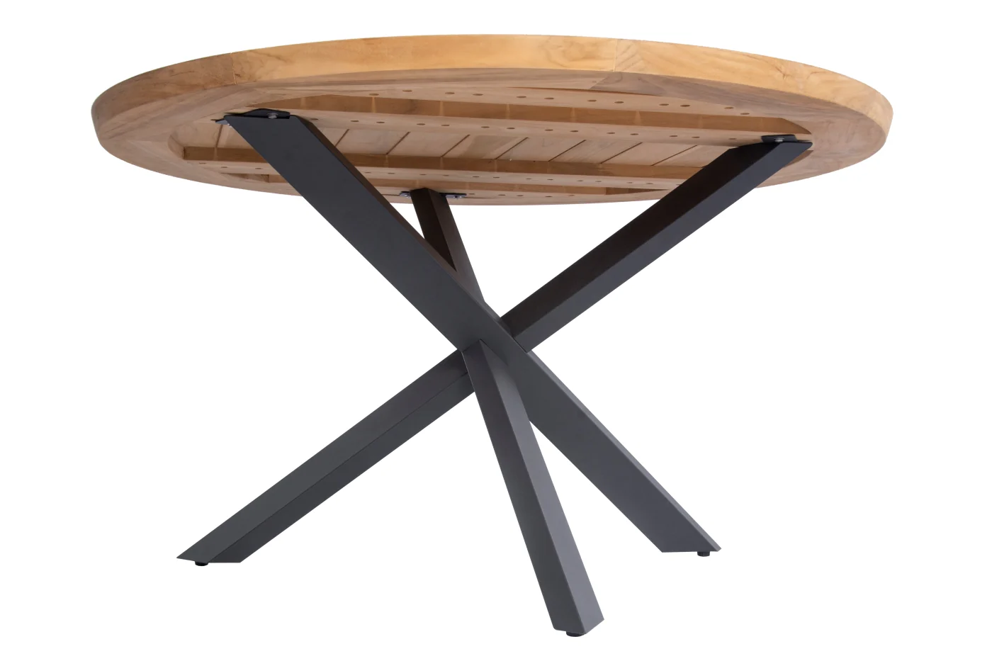 Prado Teak 160cm Round Outdoor Dining Table & Lazy Susan with Metal legs by 4 Seasons Outdoor - Image 6