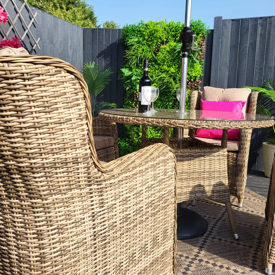 Seville Outdoor Dining 4 Seat in Natural | Katie Blake (Free Cover) - Image 4