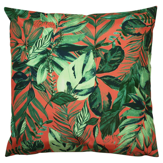 Psychedelic Jungle Outdoor Scatter Cushion - Coral - Image 3