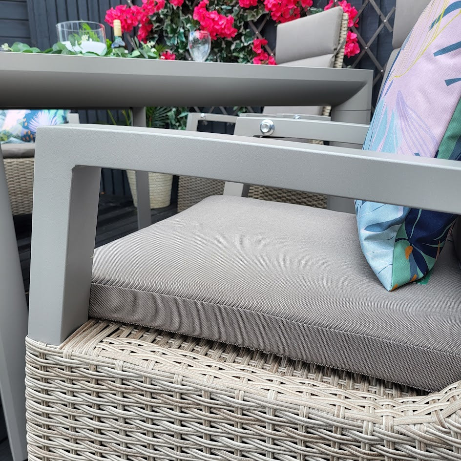 Kendal 6 Seat Outdoor Reclining Dining Set All Weather in Natural | Vila - Image 8