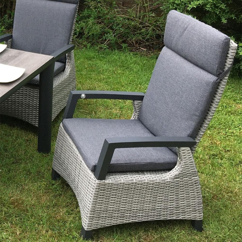 Kendal All Weather Outdoor Dining 8 Seat Reclining and Extending in Grey | Vila - Image 3