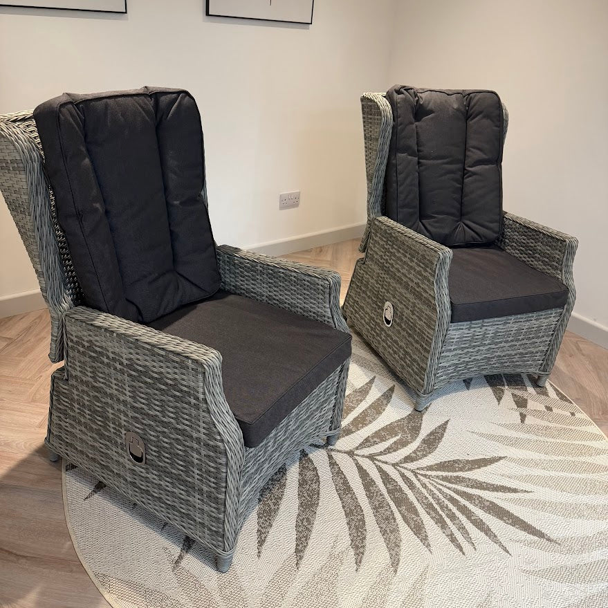 Reclining Wingback Chairs (Pack of 2) - Grey Club By Harbo - Image 3