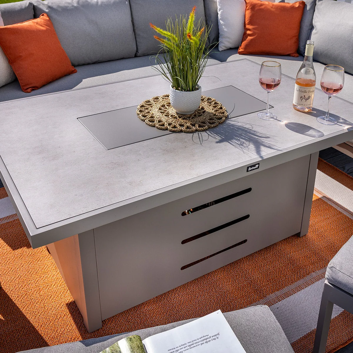 Rio Outdoor Rectangle Gas Firepit Table | Hartman - Image 2