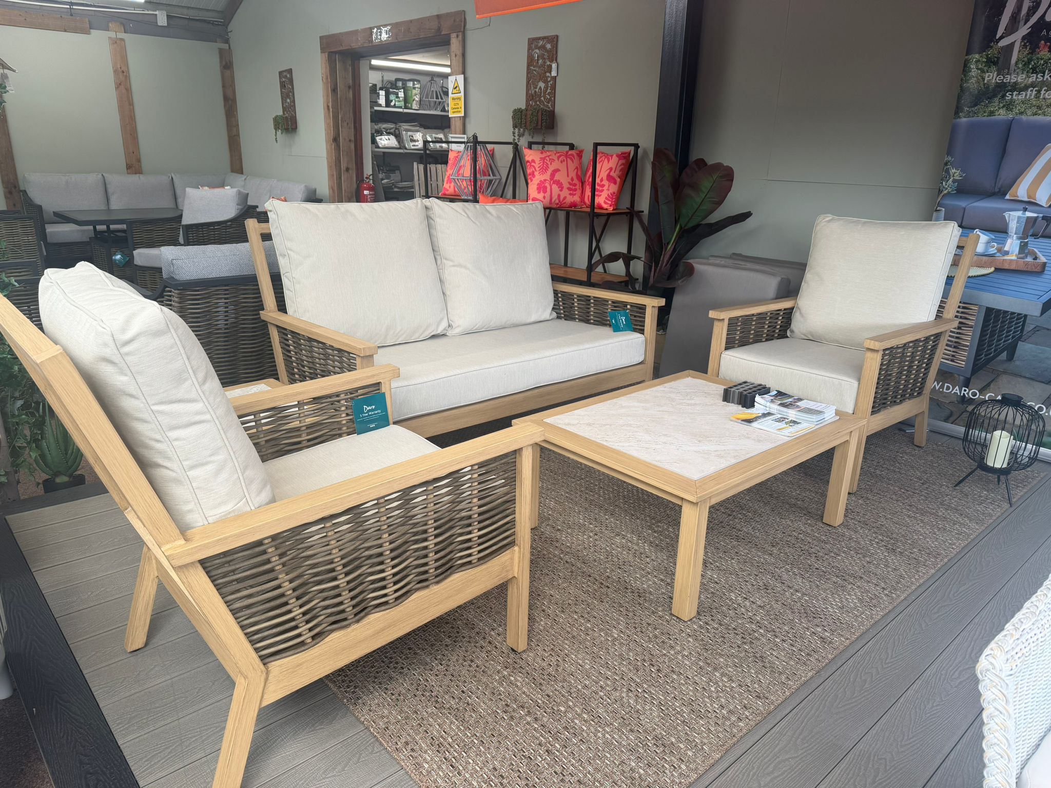 Salcey Outdoor Lounge Seating Cushions Saunton Natural | Daro