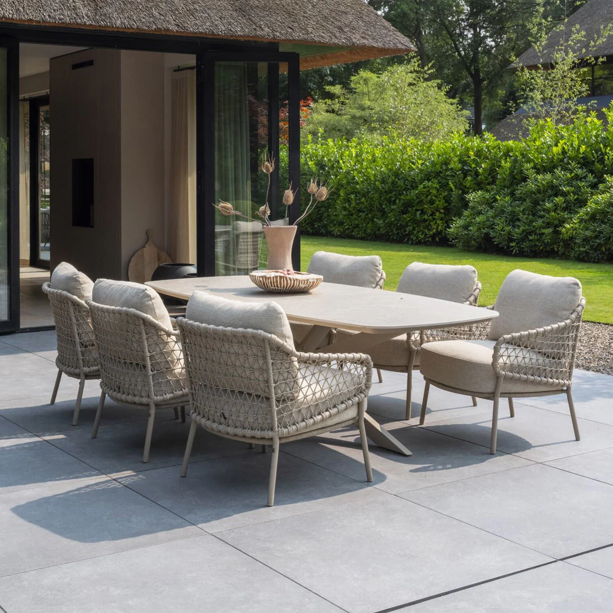 Sardinia 6 Seat Outdoor Dining Set with Nevada Table | 4 Seasons Outdoor