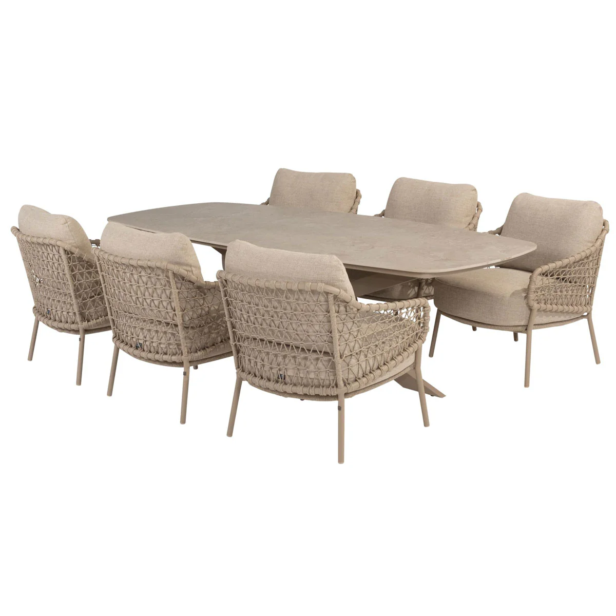 Sardinia 6 Seat Outdoor Dining Set with Nevada Table | 4 Seasons Outdoor - Image 2
