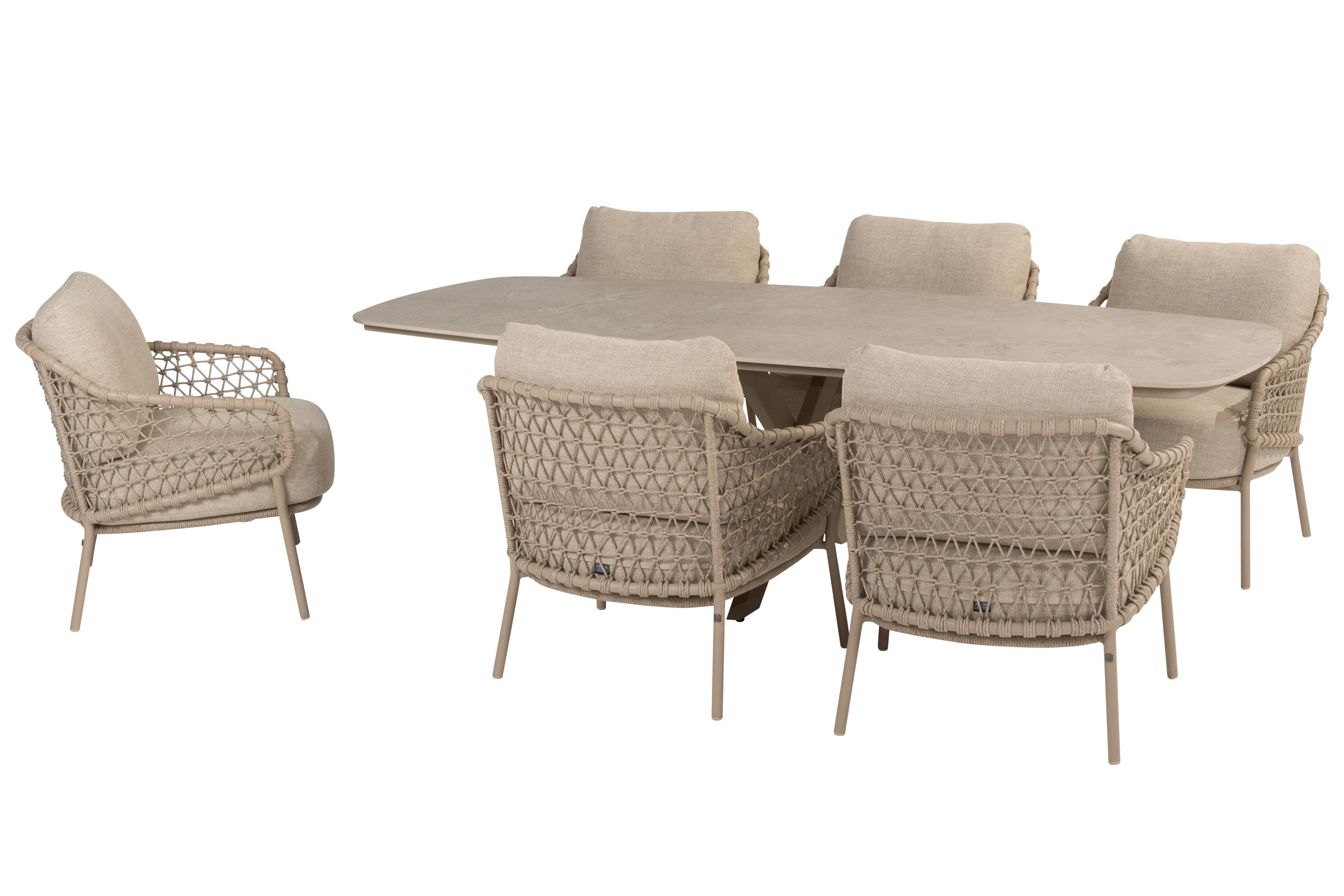 Sardinia 6 Seat Outdoor Dining Set with Nevada Table | 4 Seasons Outdoor - Image 7