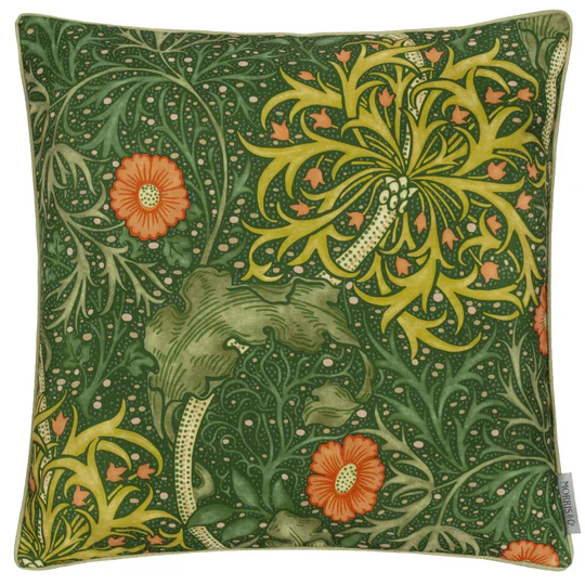 Seaweed Scatter Cushion - Morris & Co (Forest Green) - Image 4