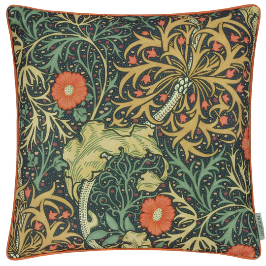 Seaweed Scatter Cushion - Morris & Co (Indigo) - Image 4