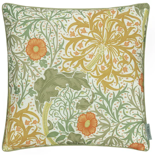 Seaweed Scatter Cushion - Morris & Co (Stone/Sunflower) - Image 4