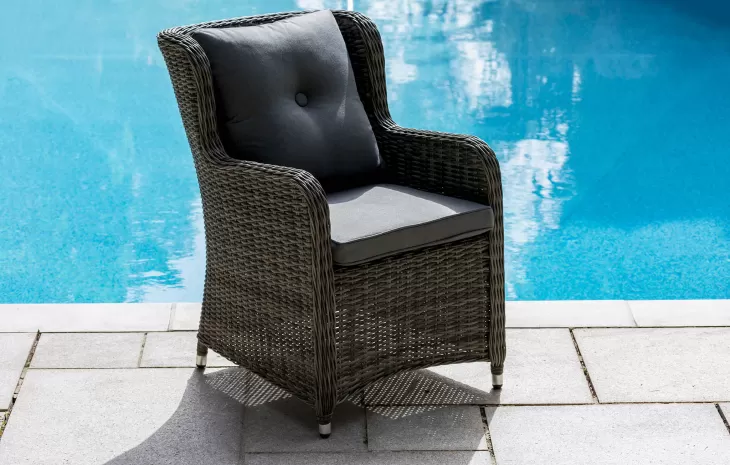 Seville 6 Seat Dining Round Fire Pit Set in Grey | Katie Blake (Free Cover) - Image 8
