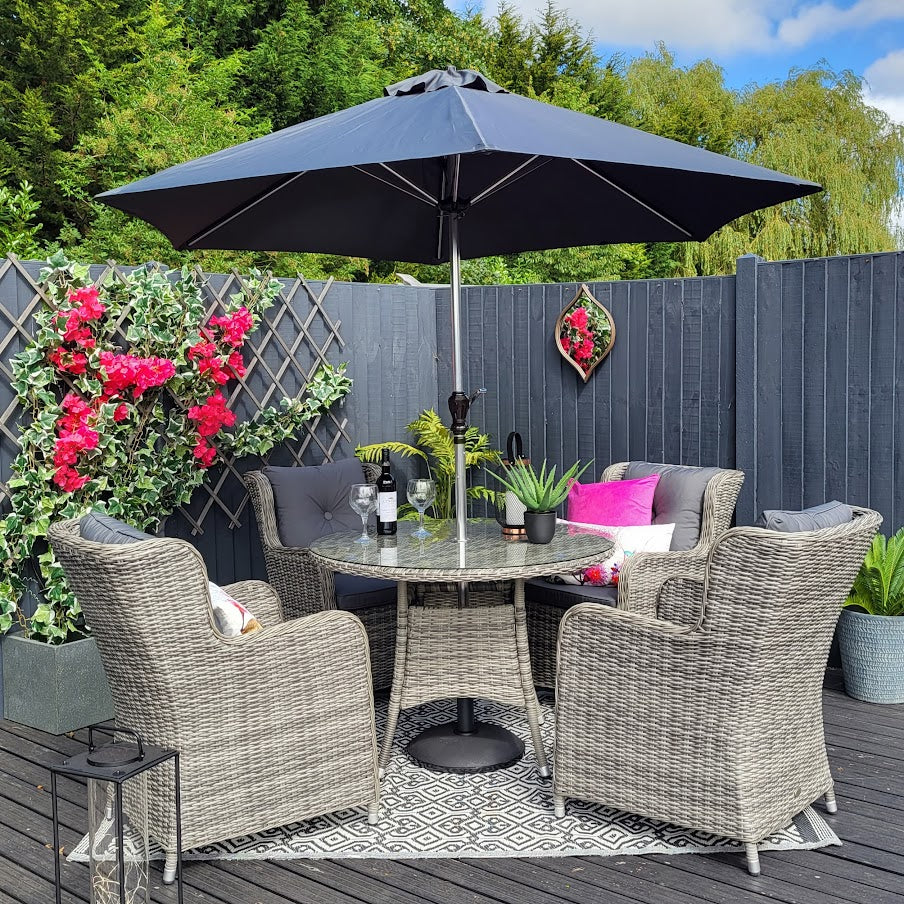 Seville Outdoor Dining 4 Seat in Grey | Katie Blake (Free Cover) - Image 4