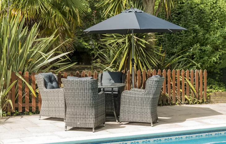 Seville Outdoor Dining 4 Seat in Grey | Katie Blake (Free Cover) - Image 7