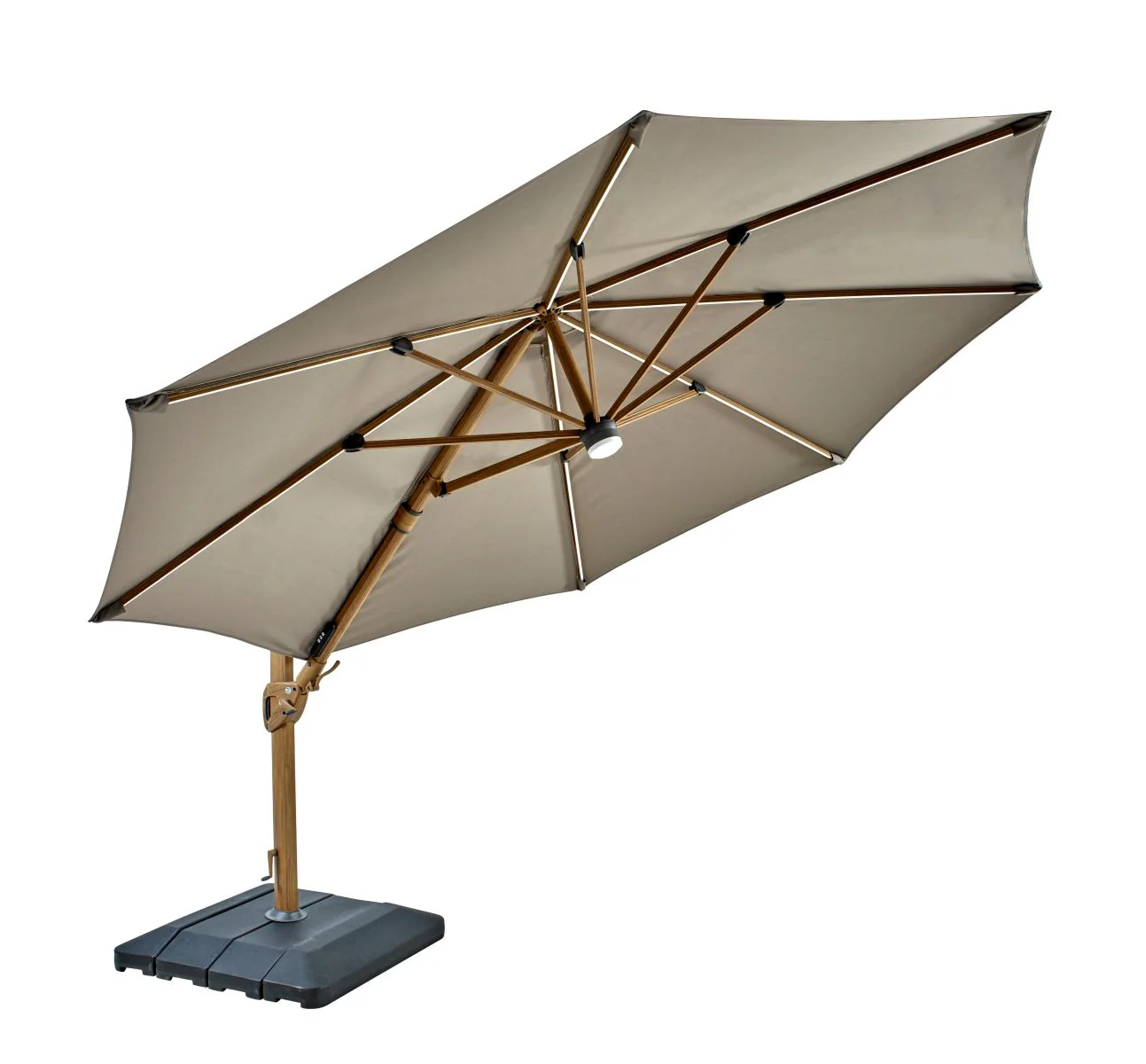 Seychelles Cantilever 3.5m Round with Bluetooth Speaker In Havana | Hartman - Image 2