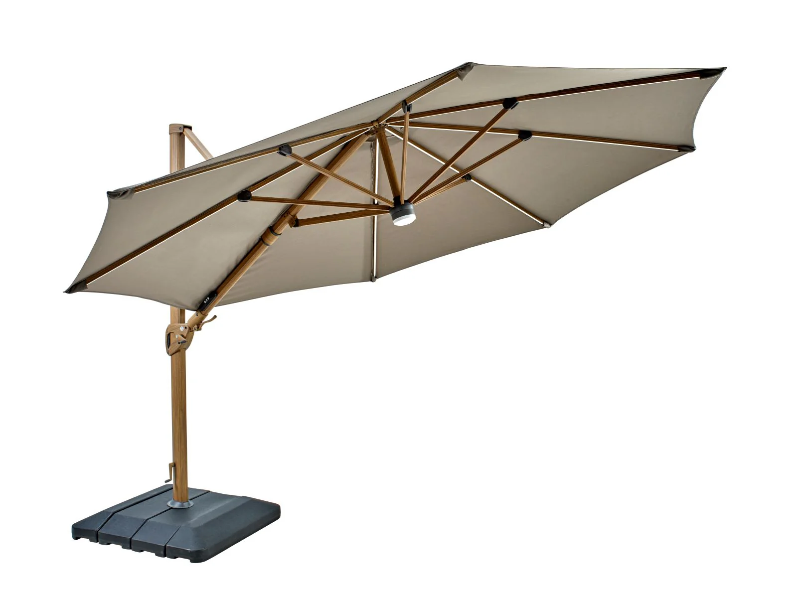 Seychelles Cantilever 3.5m Round with Bluetooth Speaker In Havana | Hartman - Image 3
