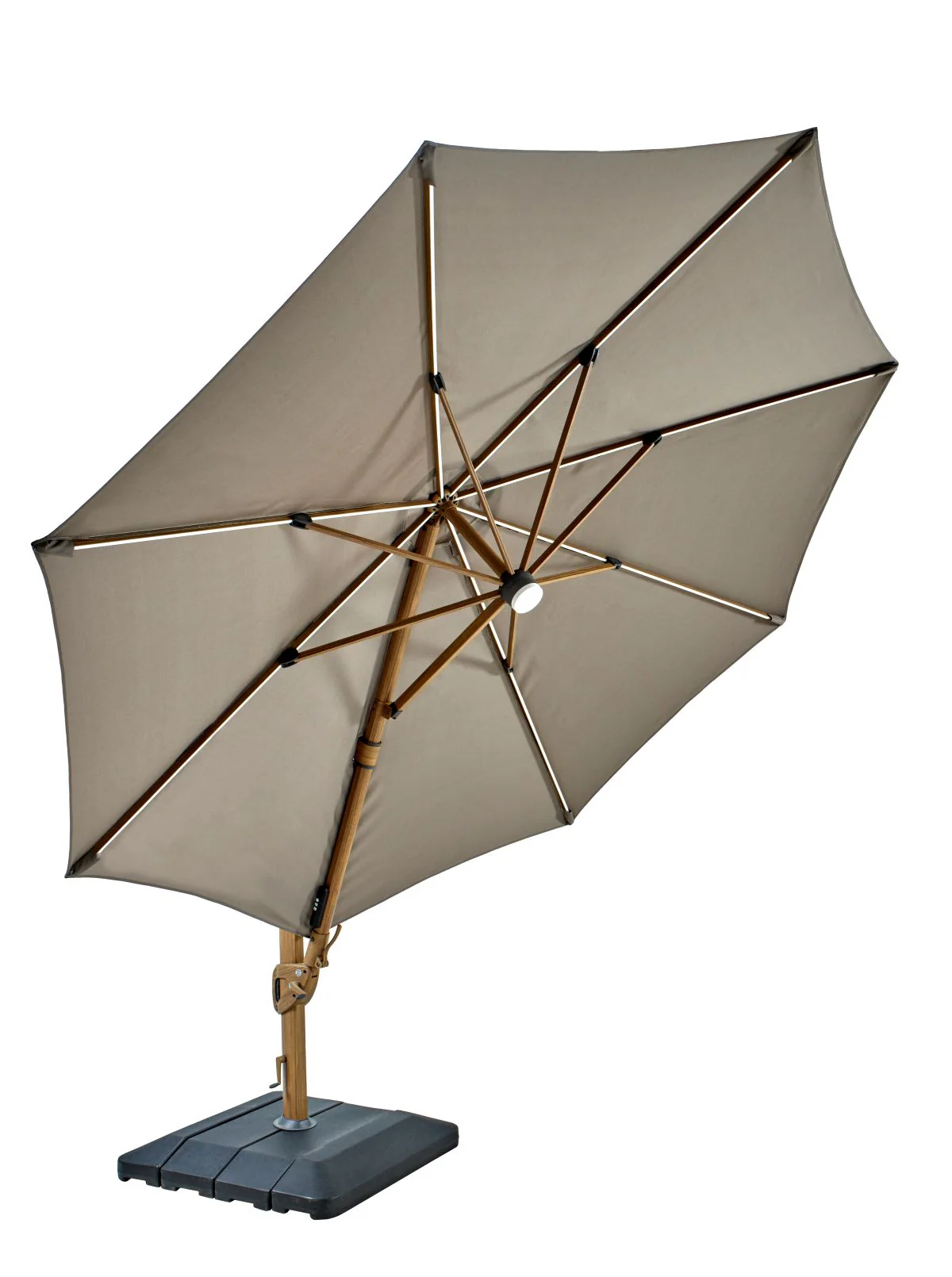 Seychelles Cantilever 3.5m Round with Bluetooth Speaker In Havana | Hartman - Image 4