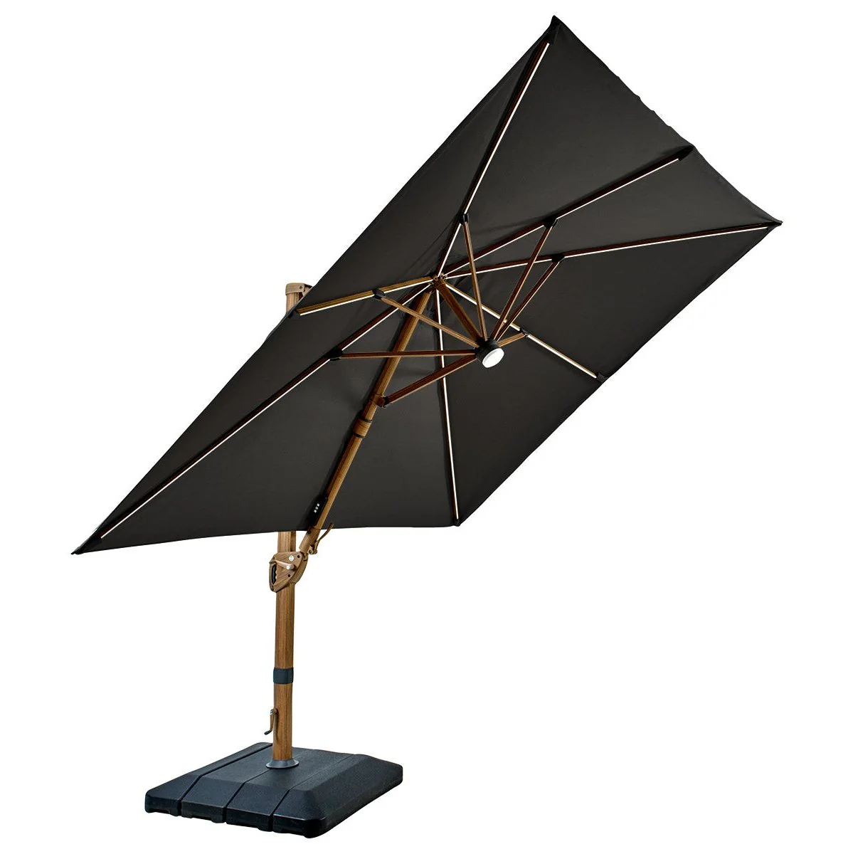 Seychelles Cantilever 3m Square with Bluetooth Speaker In Dark Grey | Hartman