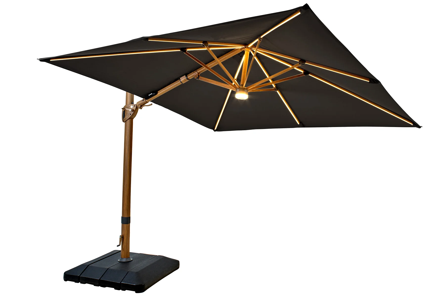 Seychelles Cantilever 3m Square with Bluetooth Speaker In Dark Grey | Hartman - Image 2
