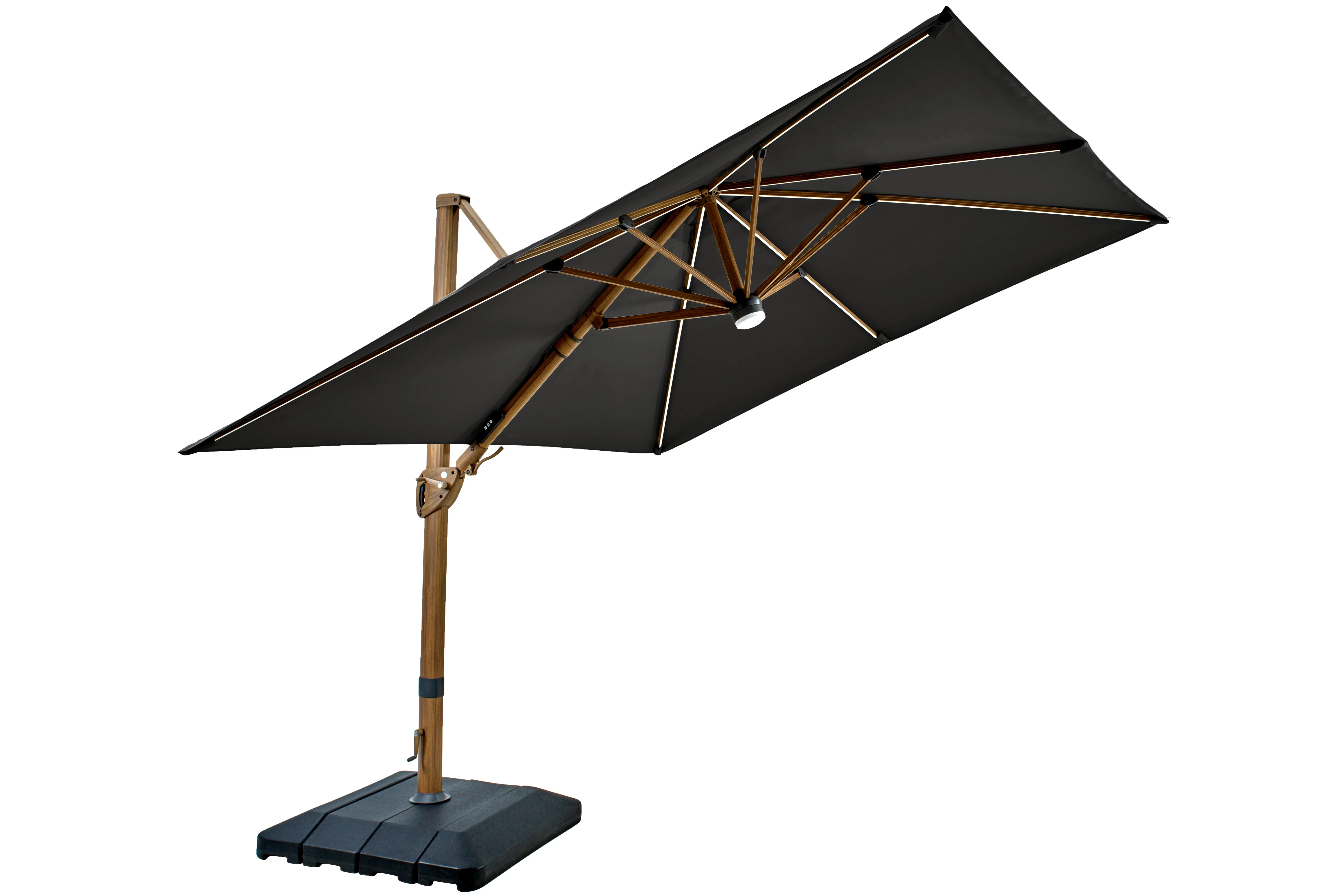 Seychelles Cantilever 3m Square with Bluetooth Speaker In Dark Grey | Hartman - Image 3