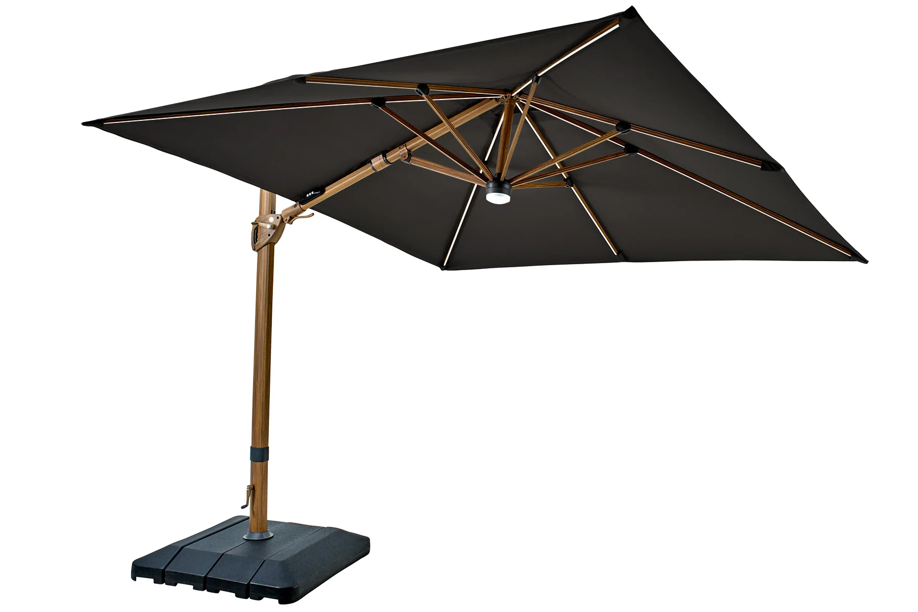 Seychelles Cantilever 3m Square with Bluetooth Speaker In Dark Grey | Hartman - Image 4