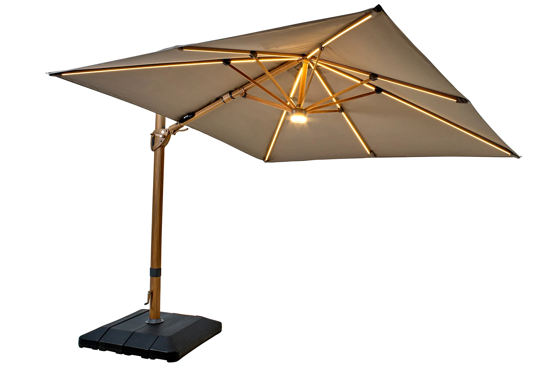 Seychelles Cantilever 3m Square with Bluetooth Speaker In Havana | Hartman - Image 2
