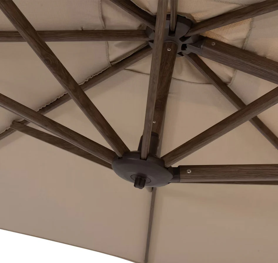 Siesta Cantilever 300cm Square Woodlook frame - Sand | 4 Seasons Outdoor - Image 5
