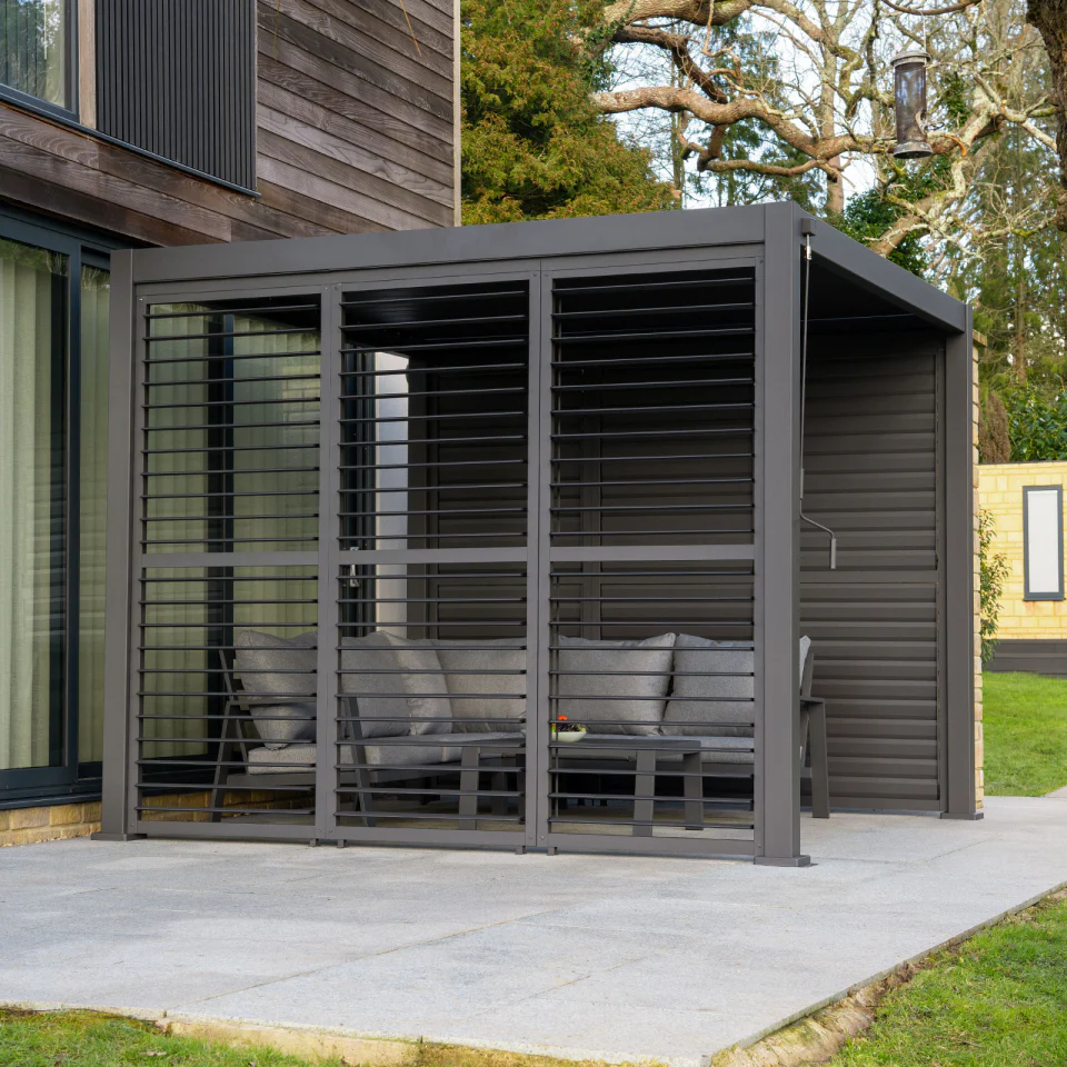 Titan Aluminium Adjustable Louvre Side Panel - 1.3m x Single Panel for 4m Titan Pergola - Image 3