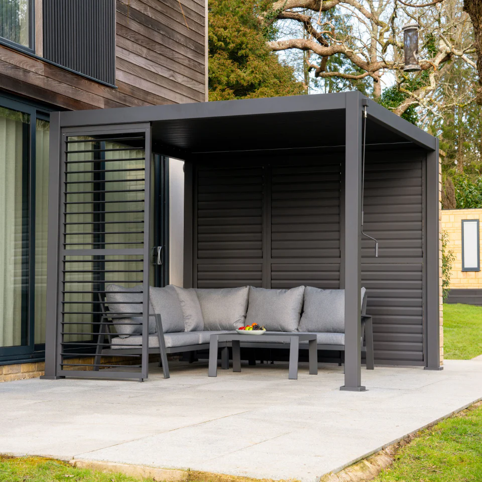 Titan Aluminium Adjustable Louvre Side Panel - 1.3m x Single Panel for 4m Titan Pergola - Image 5