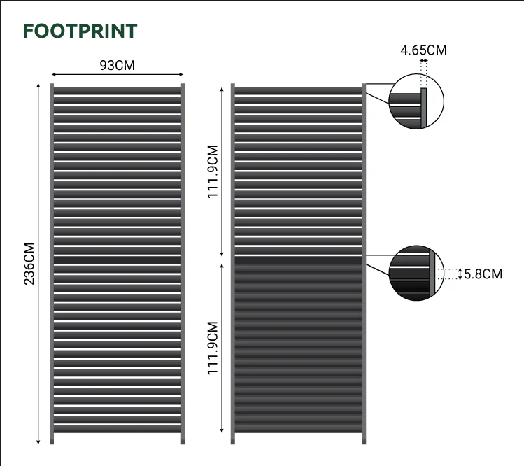 Titan Aluminium Adjustable Louvre Side Panel - 1.3m x Single Panel for 4m Titan Pergola - Image 8