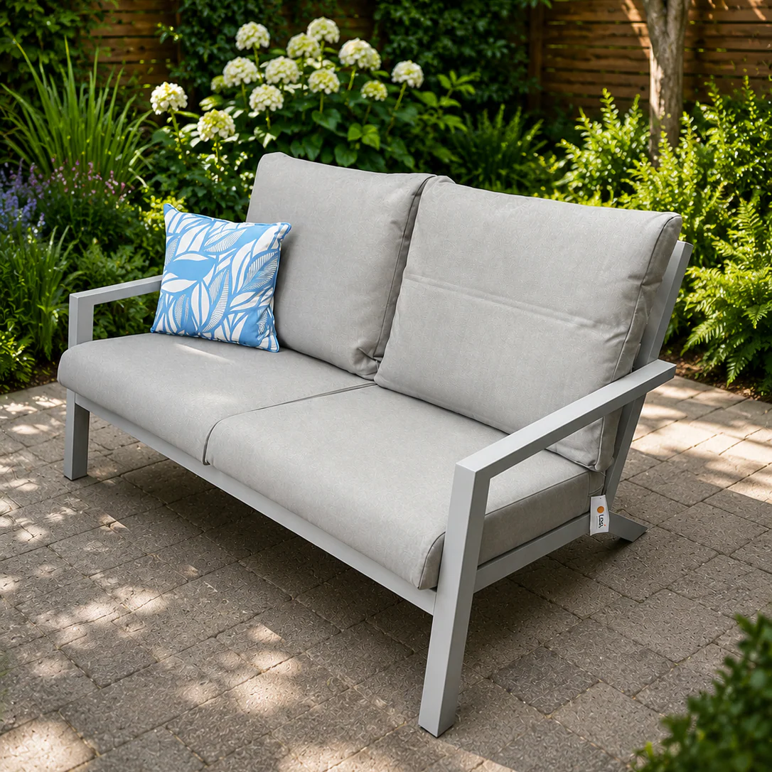 Triton Outdoor 2 Seat Sofa with All Weather Cushions - Natural | Vila