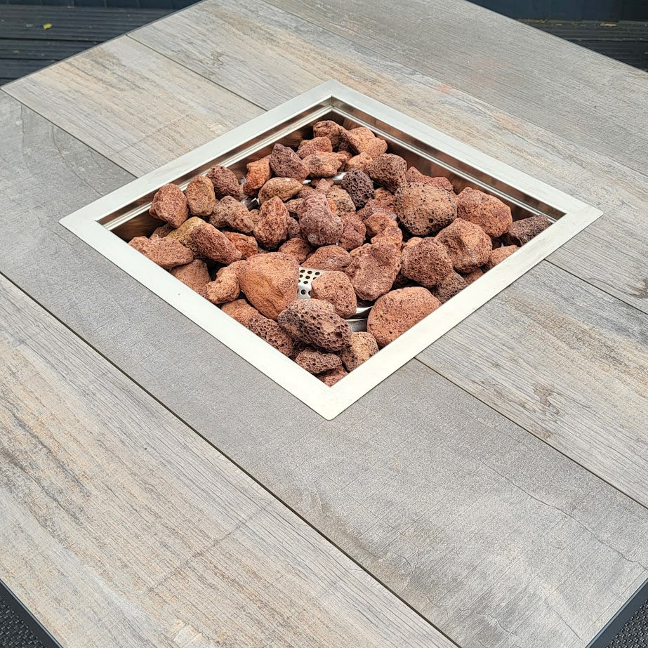 Triton Square 1.2m Gas Firepit Table Natural | Vila - Image 3