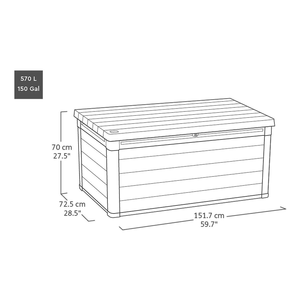 Venetian Outdoor Storage Box 570L - Grey | Keter - Image 4