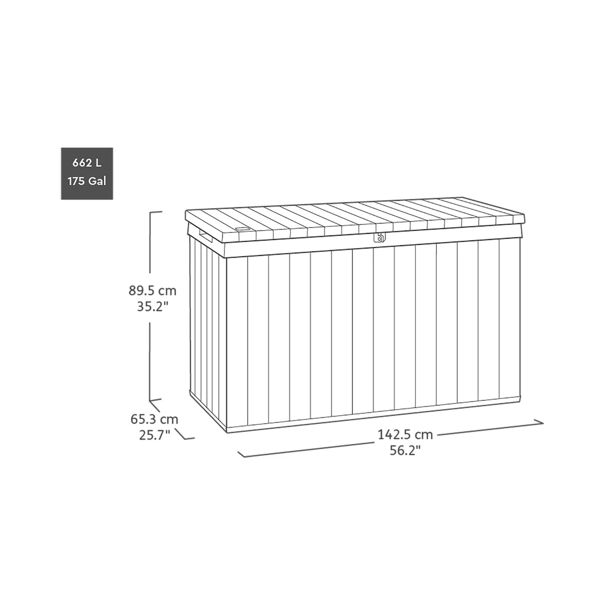 Venetian Outdoor Storage Box 662L - Grey | Keter - Image 4